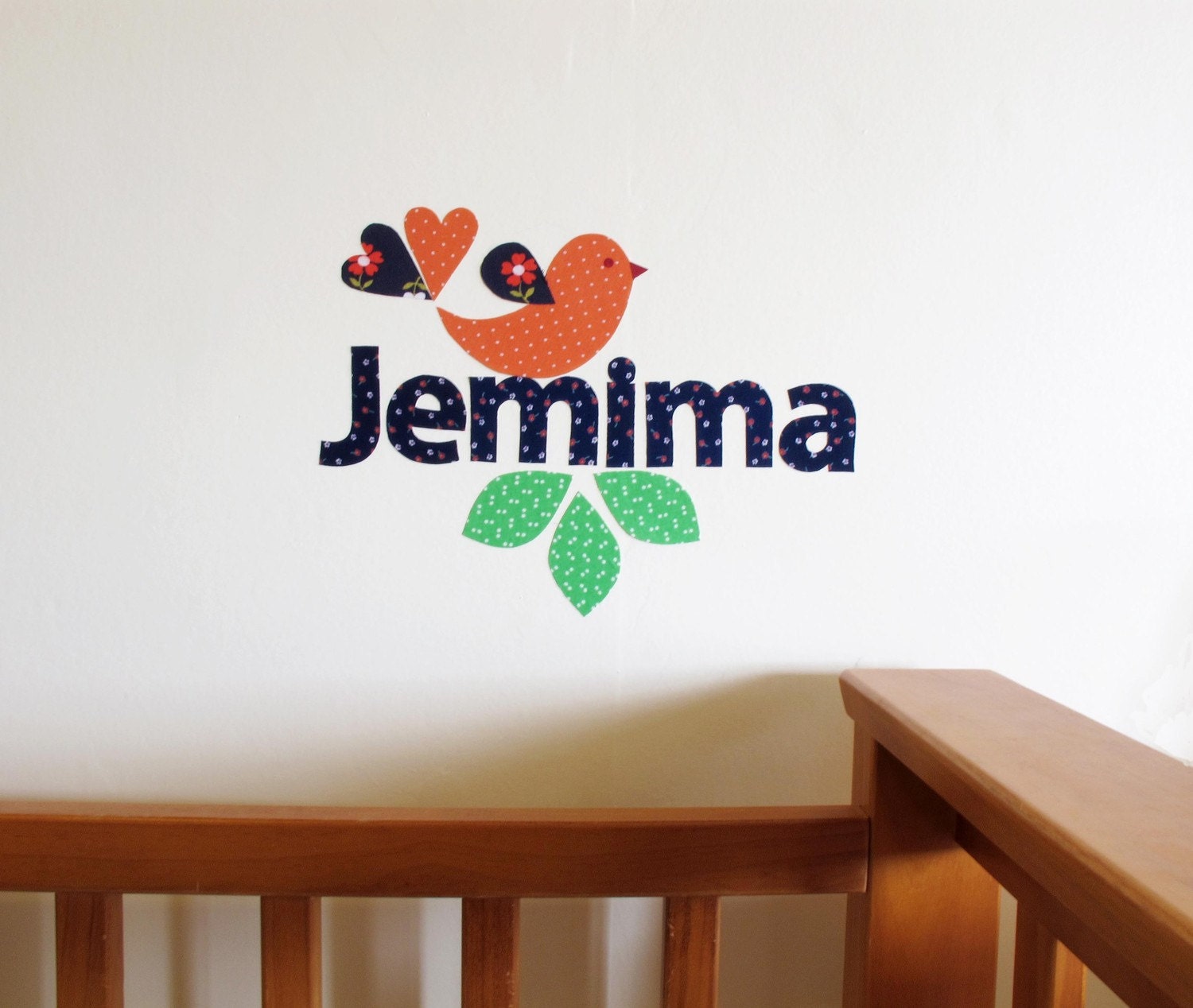 Custom name decals - 6 letters with character - reuseable, removable personalized fabric wall stickers, custom colors