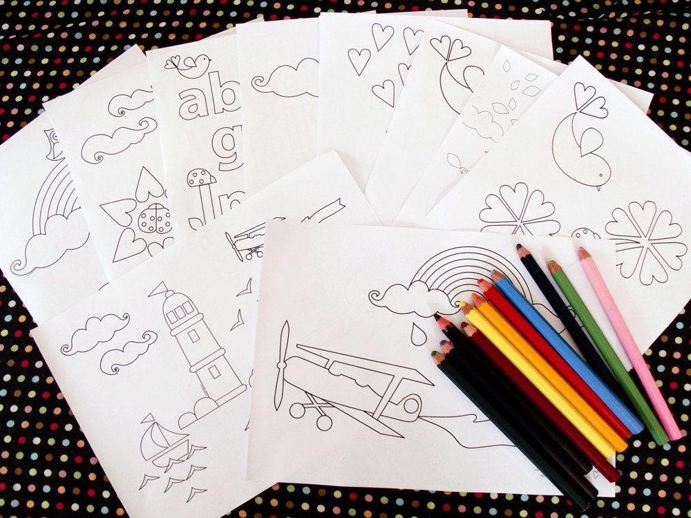 complete set of 26 printable colouring pages, print your own colouring book - downloadable PDFs