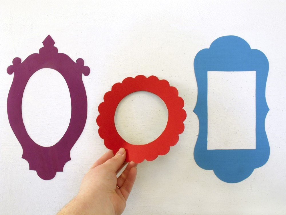 6x4" magnetic picture frames - set of 3 - red, cyan, purple