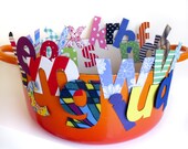 alphabet soup magnets - 26 letters, bold bright colours, complete alphabet a-z