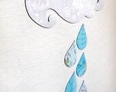 raincloud magnet set - vintage atlas & vintage wallpaper