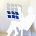 Interactive wallpaper - large magnetic wall art set - blue, white motif