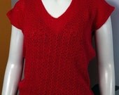 Hot Pink 80's Short Sleeved Knit Sweater