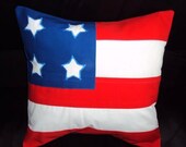 Throw Pillow Stars and Stripes USA flag 16 x 16 inches red white blue