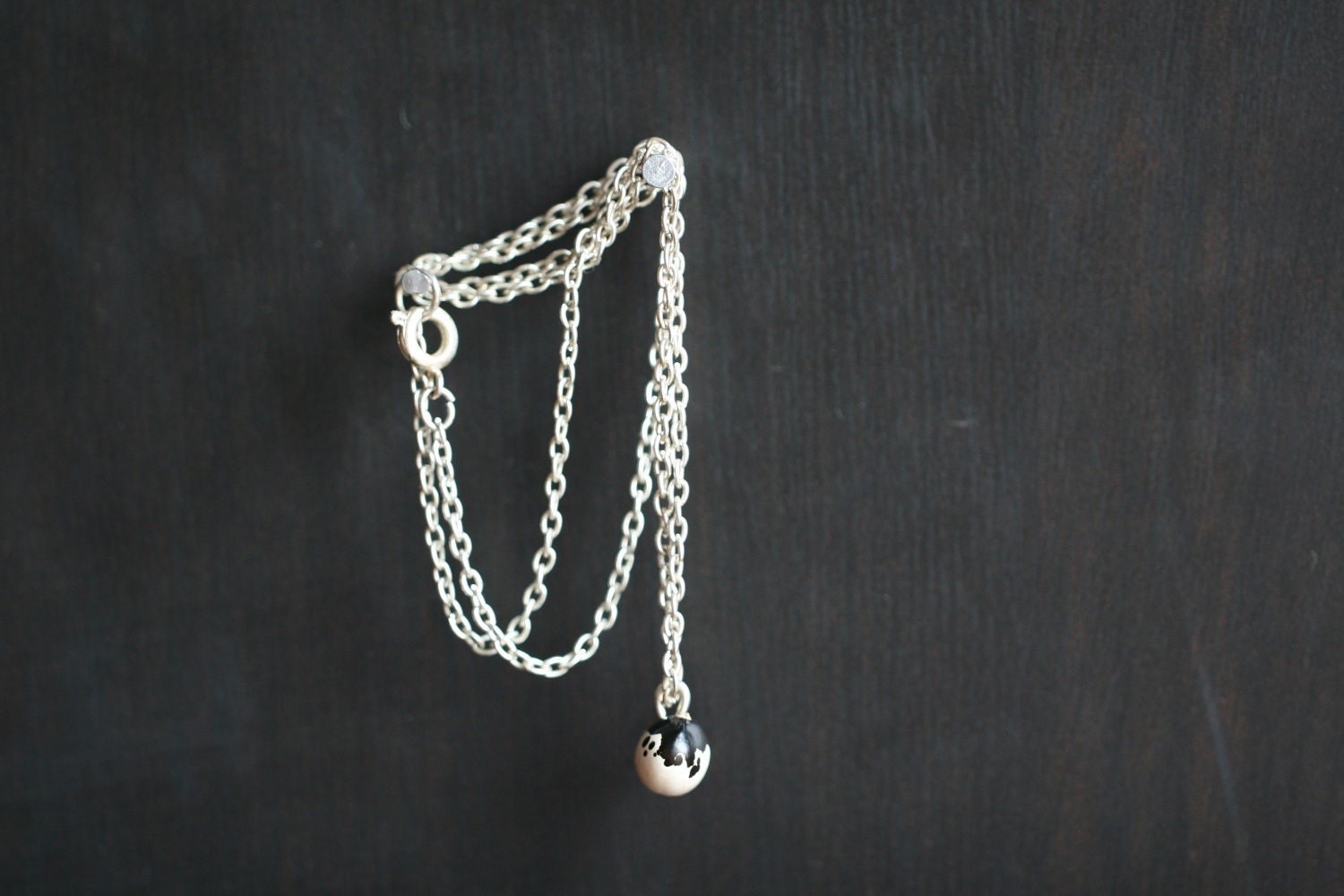 sterling silver bean charm pendant necklace