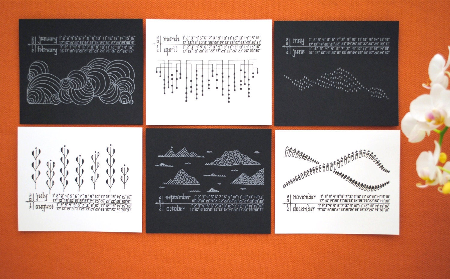 2012 CALENDAR BLACK & WHITE