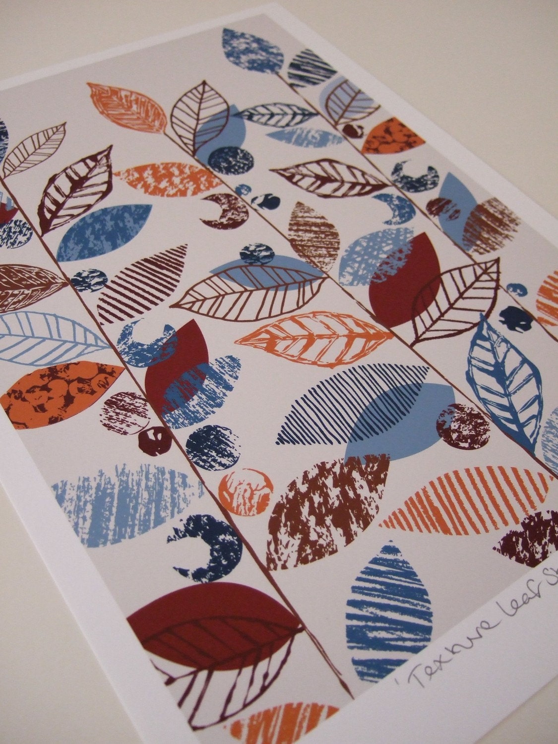 Texture Leaf Stems, limited edition giclee print