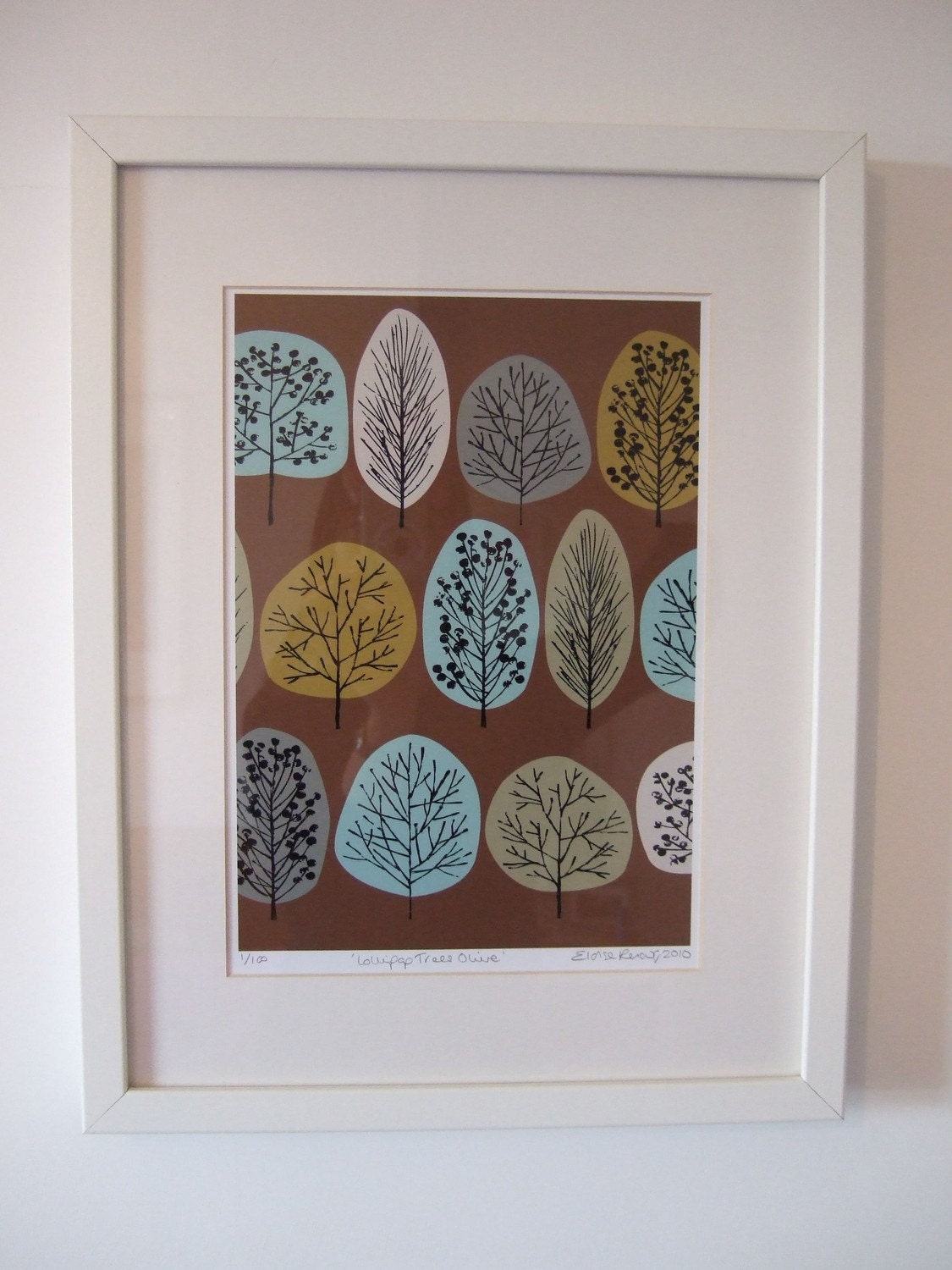 Lollipop Trees Olive, limited edition giclee print