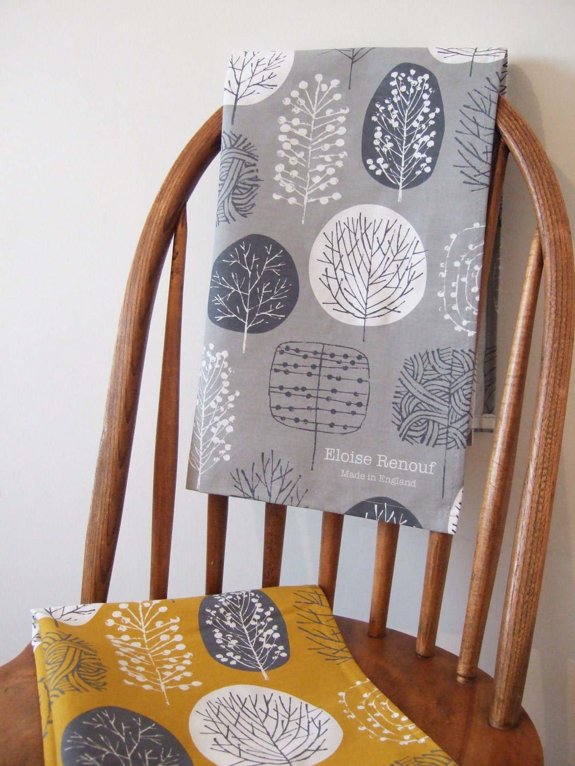 Trees Tea Towel in Slate and Charcoal