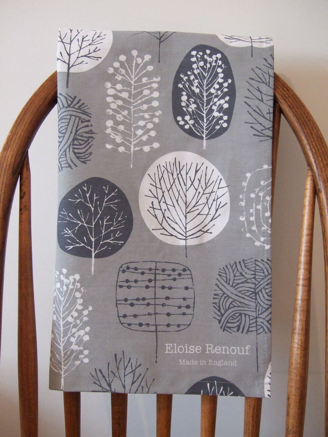 Trees Tea Towel in Slate and Charcoal