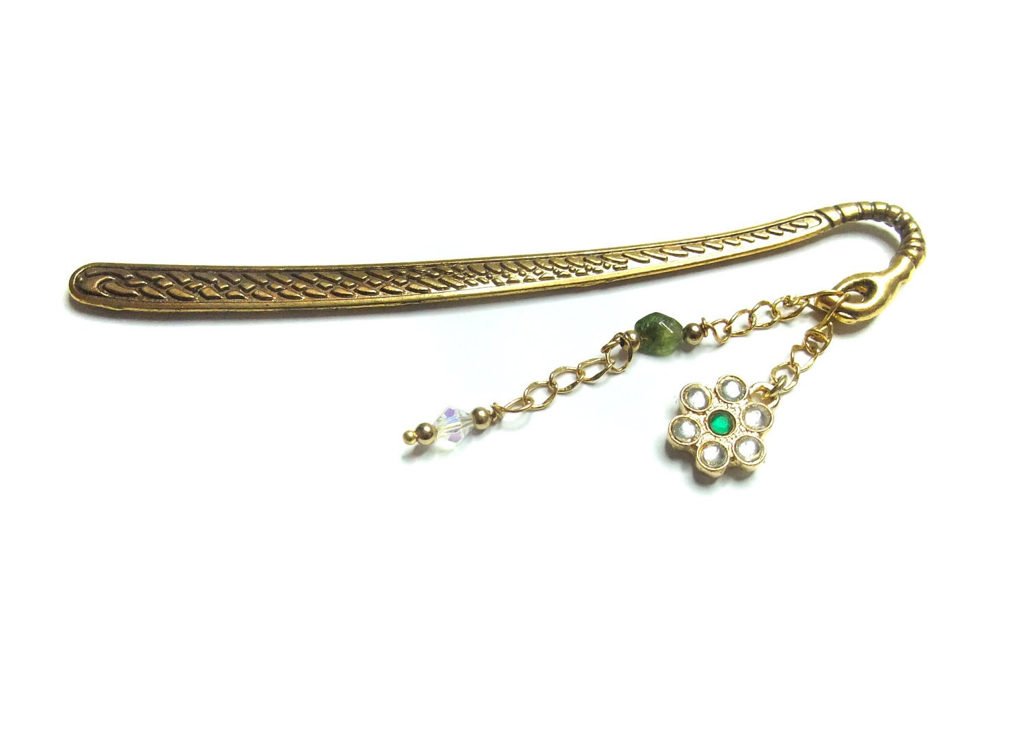 Beaded flower bookmark