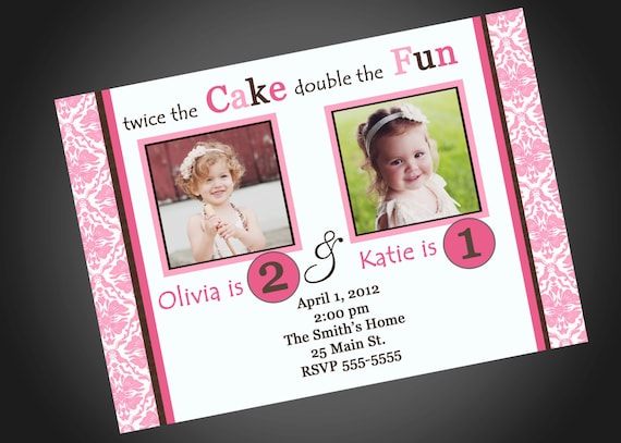 Joint Party Girls Birthday Invitation