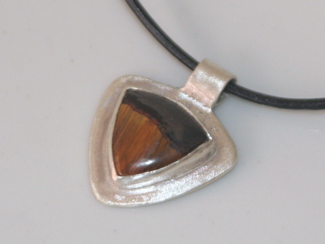 Tiger Eye Sterling Silver Pendant Marra Mamba Textured Silver