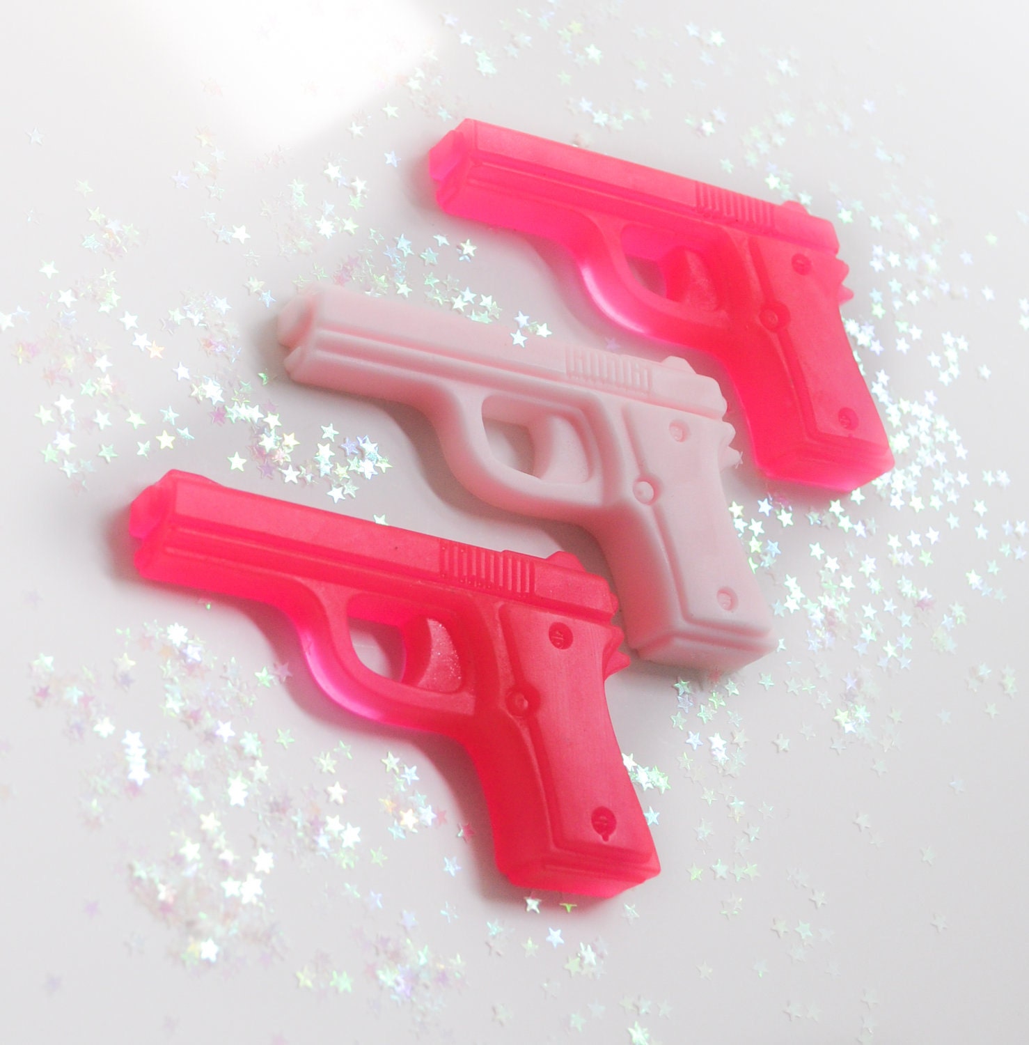 Gun Pistol Soaps  - Pink Soap, Grapefruit scented - cute soap