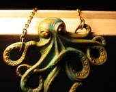 Antique Patina Octopus Necklace