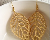 Ornate Golden Leaf Earrings