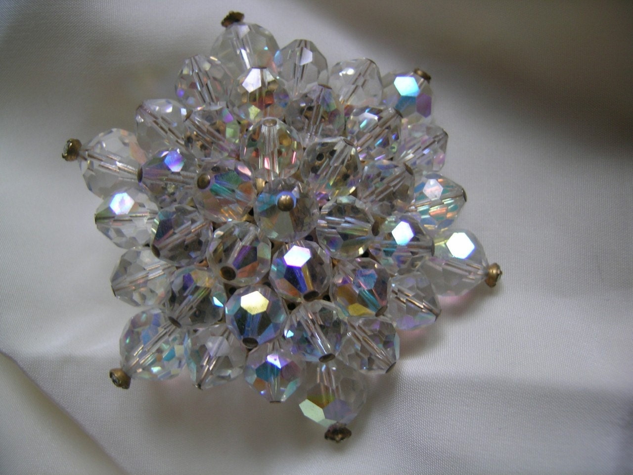 Snowflake Crystal Auroura Borealis brooch