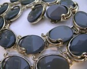 Smokey Gray art nouveau Lucite Demi     VJSE