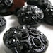 Vintage black jet  rhinestone lucite buttons    VJSE