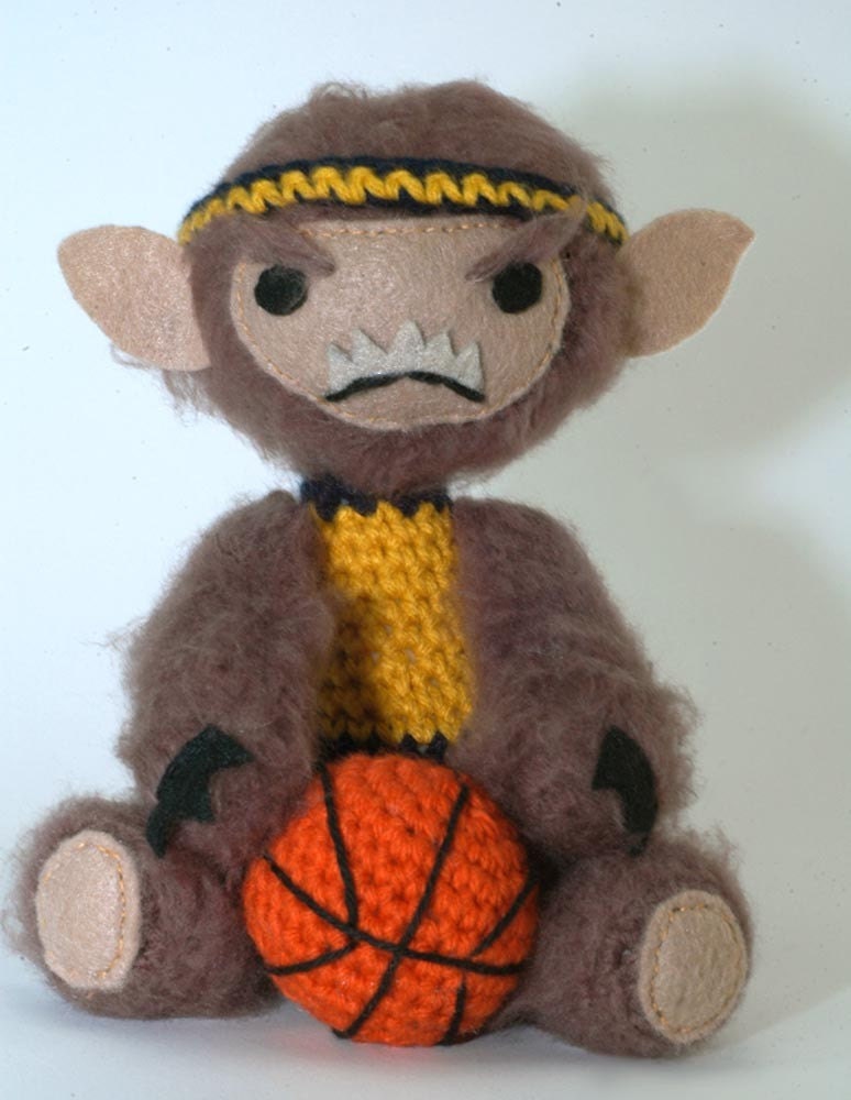 Teen Wolfy amigurumi werewolf figure with Basketball