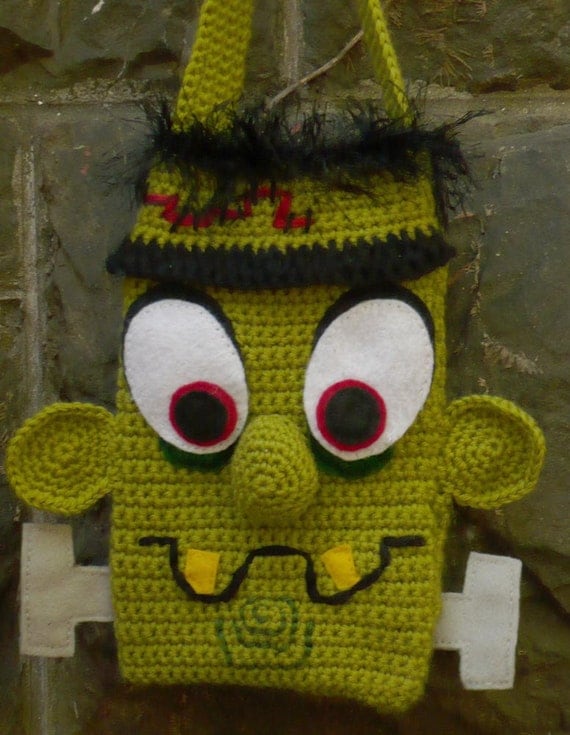 Frankenstein crocheted purse or bag (Ready to ship)