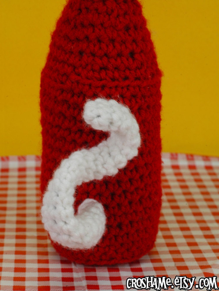 Kitty Catsup - (Ready to ship) crocheted amigurumi condiment cat