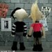 The Odd Couple - (Ready to ship) punk girl and goth boy couple "antigurumi" amigurumi