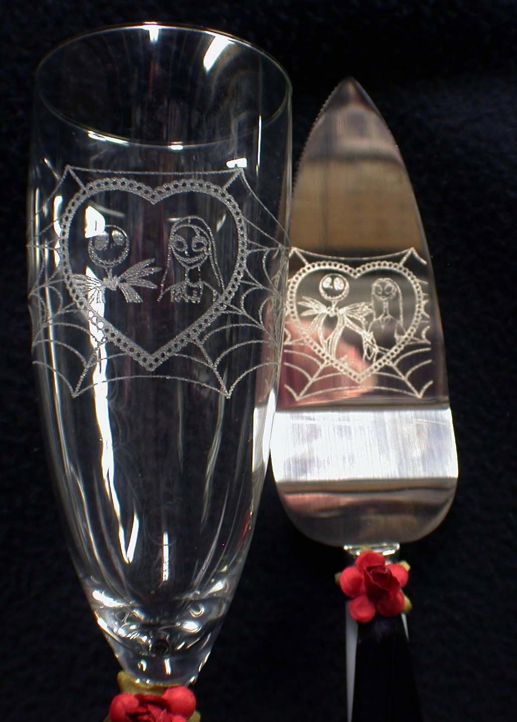 Nightmare before Christmas Wedding Cake topper Lot Disney glasses, knife, book Jack Sally Halloween
