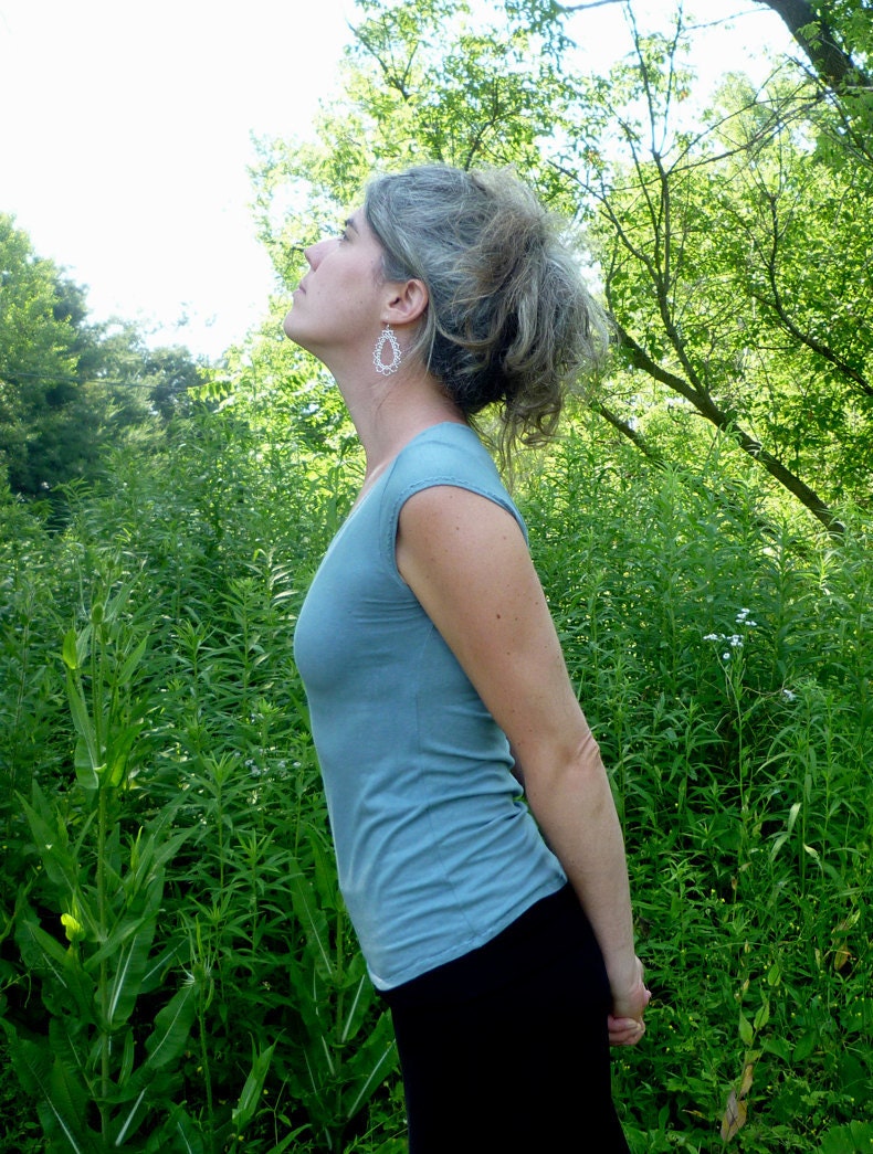 Organic Clothing - T-Shirt with Cap Sleeves - Organic Cotton - Shown in Water - Made to Order