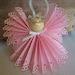 Angel Christmas Tree Ornament Pink Paper Lace Ribbon Angel Christmas Ornament