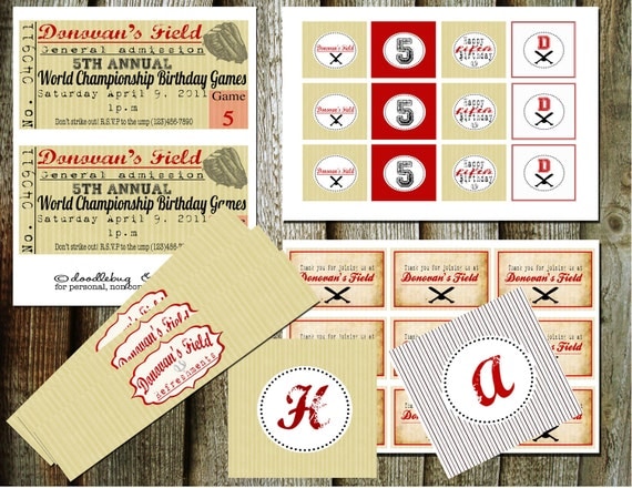 Vintage Inspired Baseball Printable Party Pack-Now offering custom colors Il_570xn