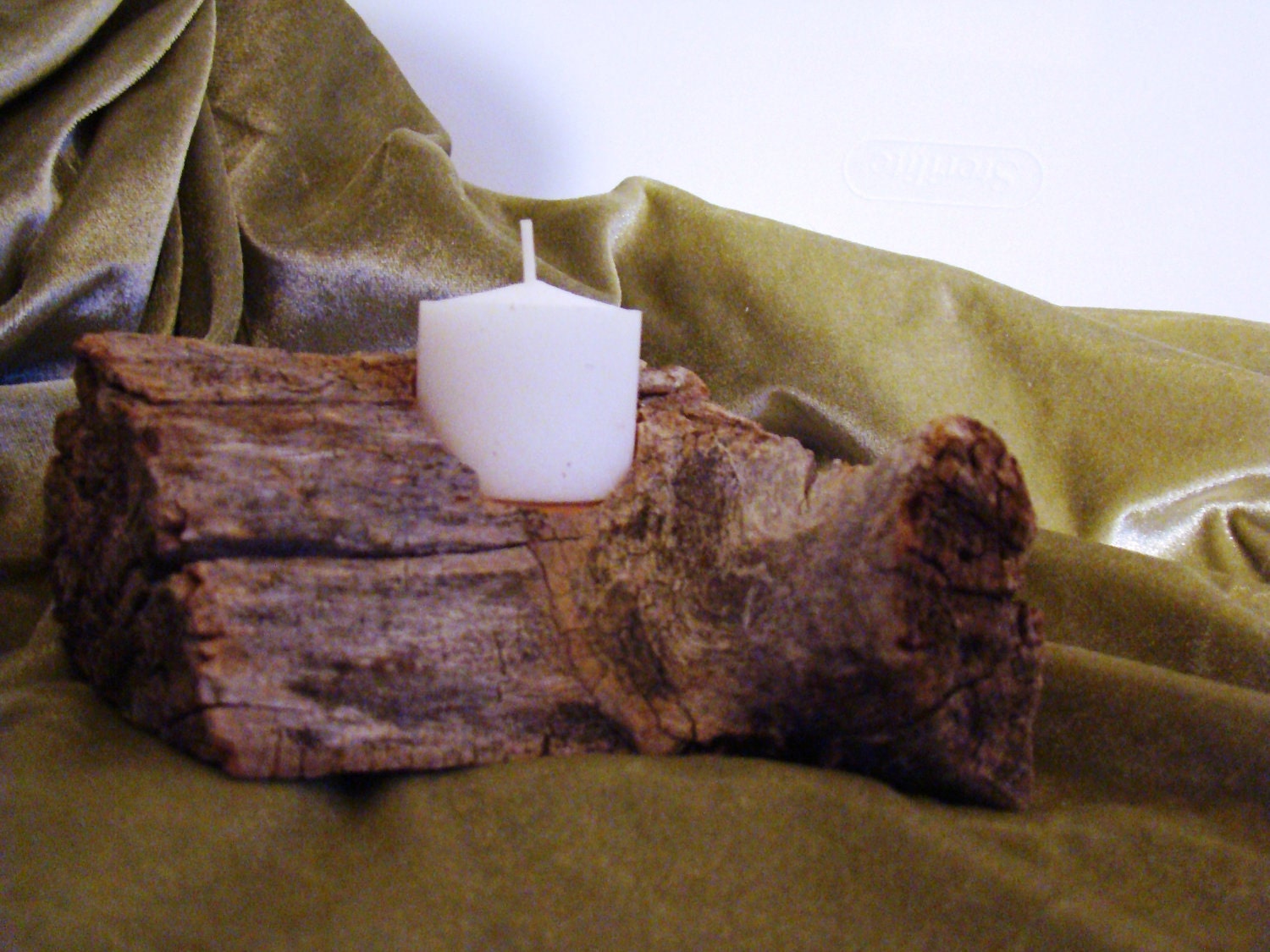 A Cozy Corner - wooden candle holder