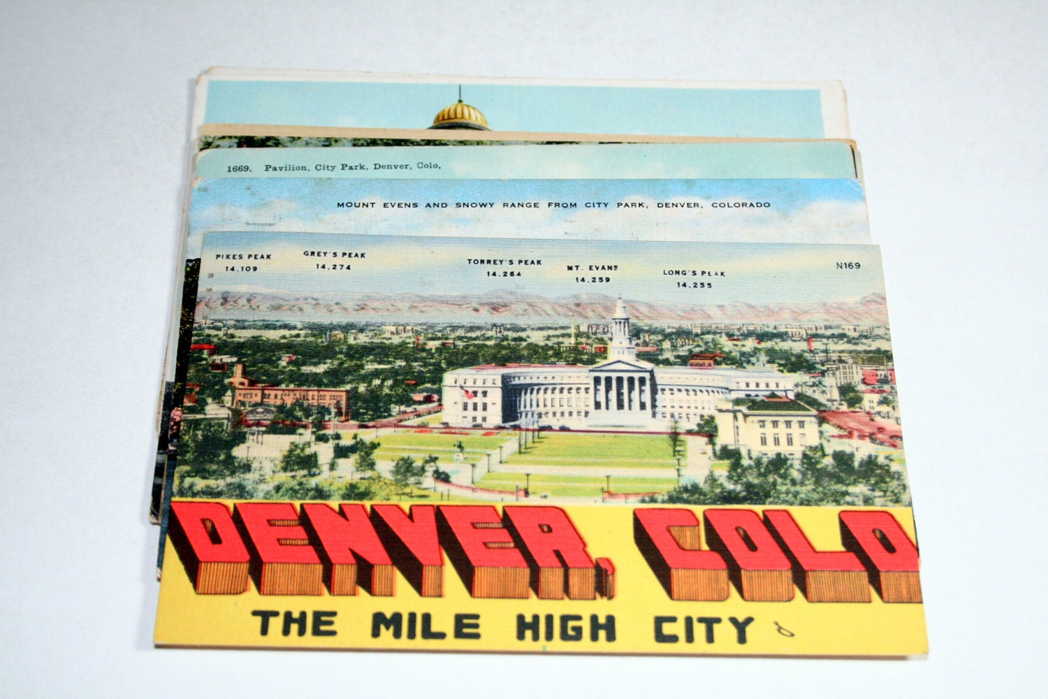 10 Vintage Denver Colorado Postcards Used