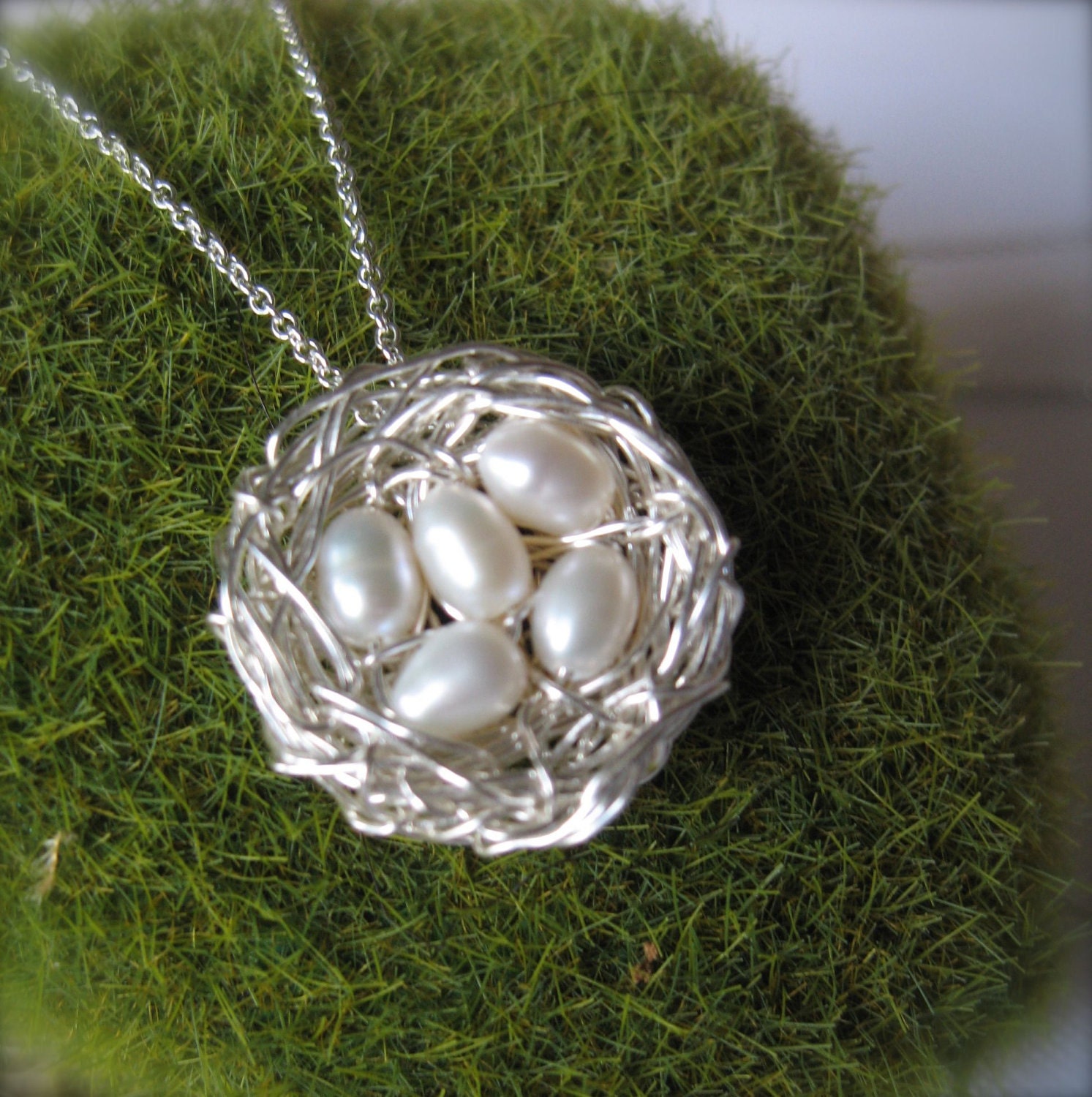 Personalized Mom Necklace, 5 five children - grandmother, mother, mother in-law gift