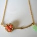Twig Branch Necklace, Brass Bird Nest with Champaign Pearl Eggs on a Tree Branch with a falling Leaf Family Tree
