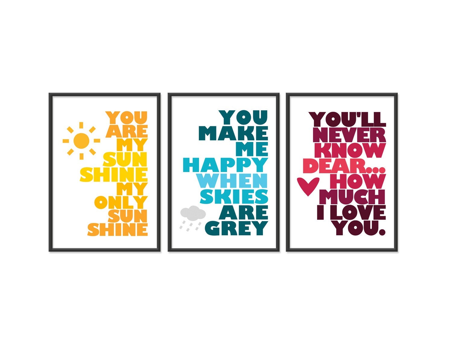 S A L E // You are my sunshine - SET OF THREE - 13x19 prints