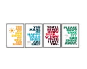 50% OFF // You are my sunshine - Set of four - 5x7 Prints