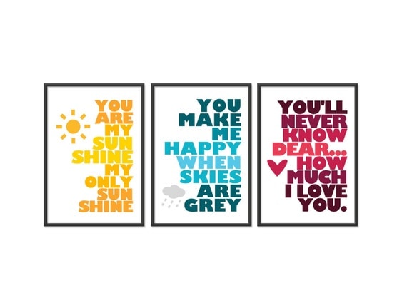 S A L E // You are my sunshine - SET OF THREE - 13x19 prints
