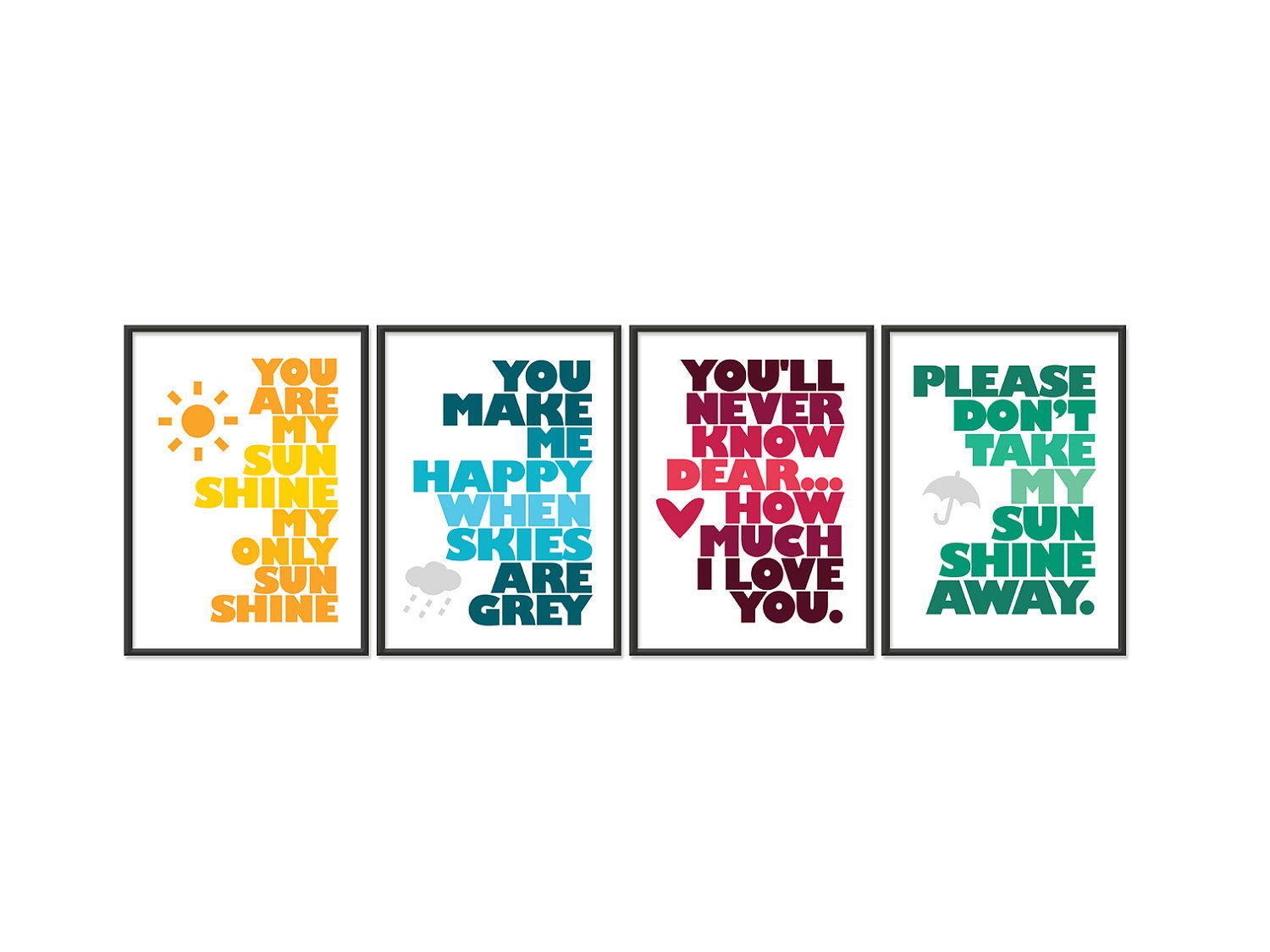 50% OFF // You are my sunshine - Set of four - 5x7 Prints