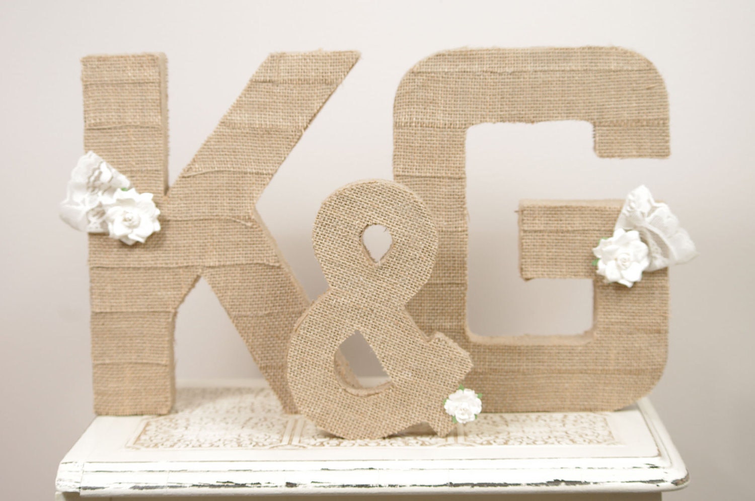 Large Burlap Letters and Ampersand Sign