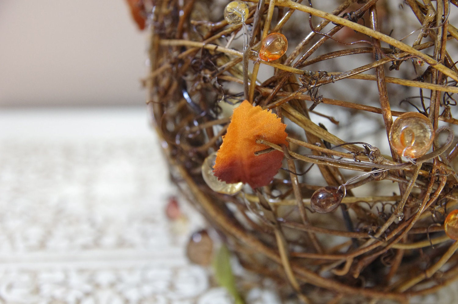Rustic Fall Pomander - Kissing Ball - Fall wedding decoration
