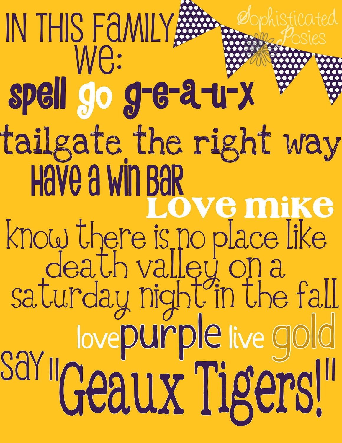 LSU Tigers Print- Original Design