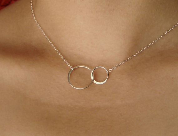 Forever Linked Together Circles Pendant Necklace in Sterling Silver, wedding, bridesmaid gift, entwined, interlocking circles