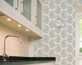 Wall Stencil Indian Paisley for Ethnic Wallpaper Look on Walls or Fabric Stenciling. Perfect for DIY Wall Decor