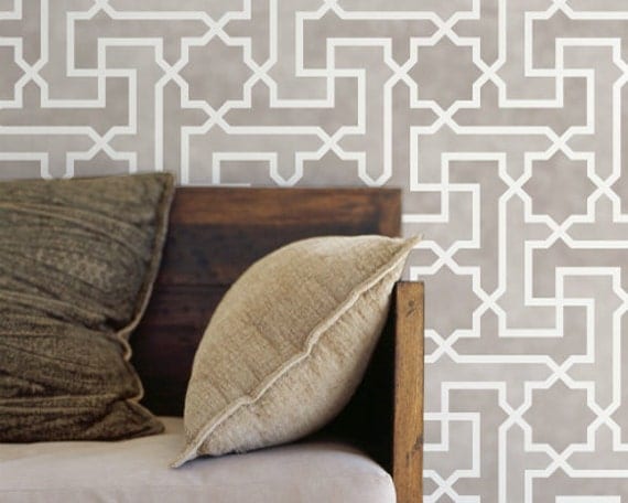 Moroccan Wall Stencil Large Moroccan Key Stencil for Wall or Floor Painting