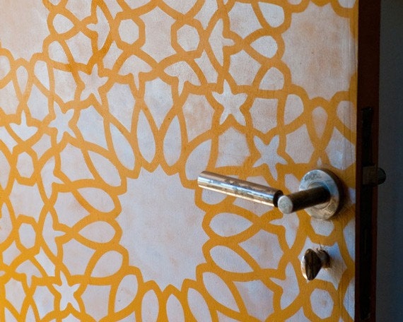 Large Reusable Wall Stencil Intricate Zelij Allover Moroccan Stencil for DIY Decorating