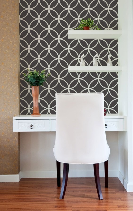 Moroccan Wall Stencil Endless Circle Lattice Stencil as Featured in Better Homes and Gardens