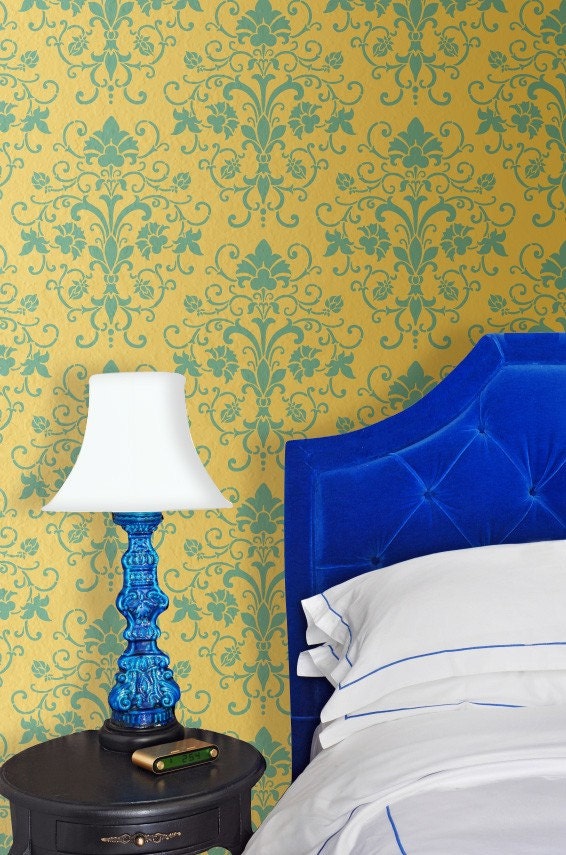 Damask Wall Stencil Elegancia Allover Stencil for Lovely Painted Wallpaper Effect