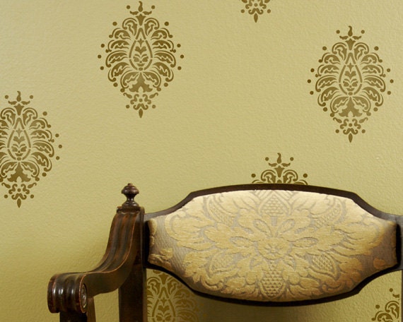 Resuable Wall Stencils Small Bombay Paisley Motif Stencil Set for DIY Wall Decor
