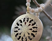 HUNGER GAMES Mockingjay Inspired beaded pearl Locket Necklace
